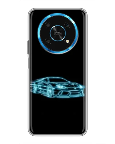 Чехол для Huawei Honor Magic 5 Lite 5G с картинкой «Неоновый контур Lamborghini»