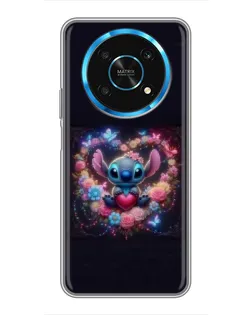 Чехол для Huawei Honor Magic 5 Lite 5G с картинкой «Stitch в цветах» Чехол для Huawei Honor Magic 5 Lite 5G с картинкой «Stitch в цветах»