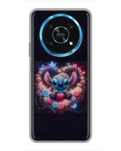 Чехол для Huawei Honor Magic 5 Lite 5G с картинкой «Stitch в цветах»