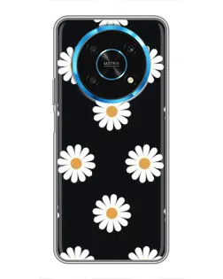 Чехол для Huawei Honor Magic 5 Lite 5G с картинкой «Ромашки на черном» Чехол для Huawei Honor Magic 5 Lite 5G с картинкой «Ромашки на черном»