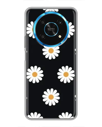 Чехол для Huawei Honor Magic 5 Lite 5G с картинкой «Ромашки на черном»