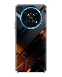 Чехол для Huawei Honor Magic 5 Lite 5G с картинкой «Черные геометрические блоки»