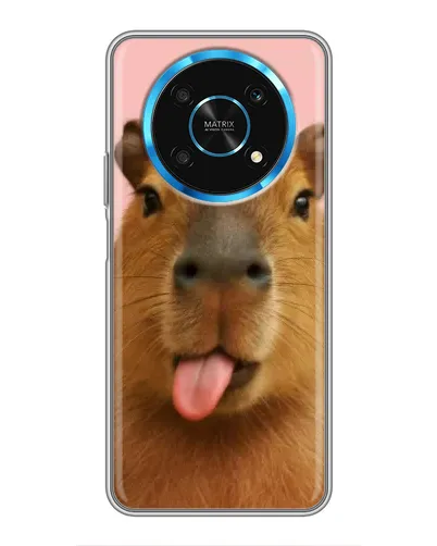 Чехол для Huawei Honor Magic 5 Lite 5G с картинкой «Капибара с языком»