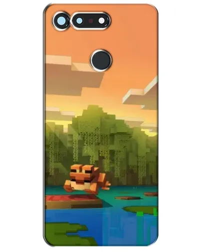 Чехол для Huawei Honor View 20 / V20 с картинкой «Майнкрафт закат солнца»