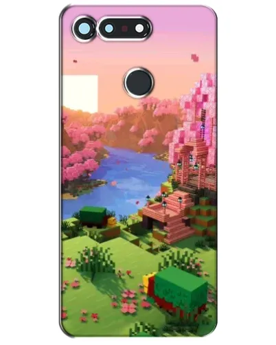 Чехол для Huawei Honor View 20 / V20 с картинкой «Розовое дерево Minecraft»