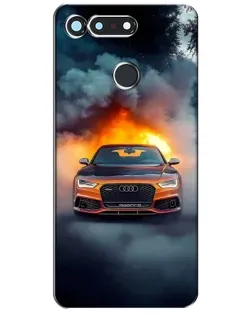 Чохол для Huawei Honor View 20 / V20 з картинкою «Audi у вогняному диму»