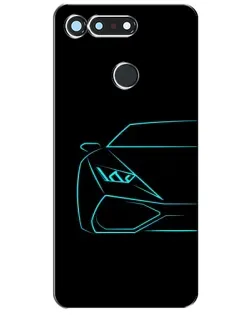 Чохол для Huawei Honor View 20 / V20 з картинкою «Блакитний силует Lamborghini»