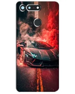 Чохол для Huawei Honor View 20 / V20 з картинкою «Lamborghini червоний дим»