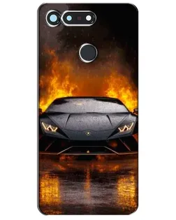 Чохол для Huawei Honor View 20 / V20 з картинкою «Lamborghini у вогні»