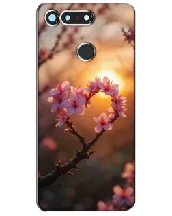 Чехол для Huawei Honor View 20 / V20 с картинкой «Розовый цвет сердце на фоне заката» Чехол для Huawei Honor View 20 / V20 с картинкой «Розовый цвет сердце на фоне заката»
