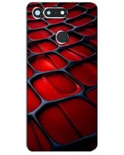 Чехол для Huawei Honor View 20 / V20 с картинкой «Красная глянцевая сетка»