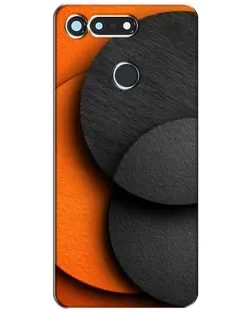 Чехол для Huawei Honor View 20 / V20 с картинкой «Геометрия оранжевых кругов»