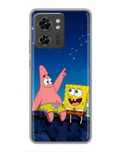Чехол для Huawei Enjoy 90 Plus с картинкой «Губка Боб и Патрик ночью»