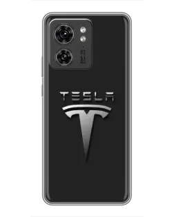 Чехол для Huawei Enjoy 90 Plus с картинкой «Стальной логотип Tesla»