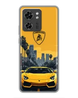 Чехол для Huawei Enjoy 90 Plus с картинкой «Желтый Lamborghini город»
