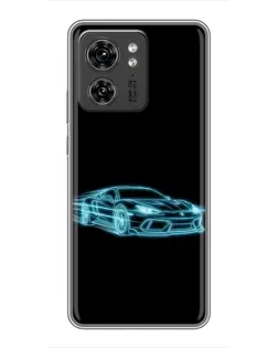 Чехол для Huawei Enjoy 90 Plus с картинкой «Неоновый контур Lamborghini»