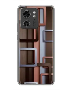 Чехол для Huawei Enjoy 90 Plus с картинкой «Коричневые объемные квадраты»