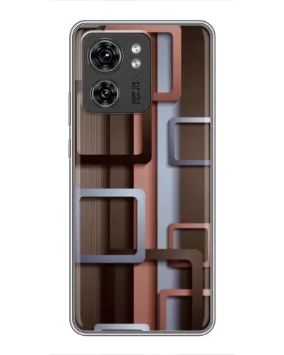 Чехол для Huawei Enjoy 90 Plus с картинкой «Коричневые объемные квадраты»