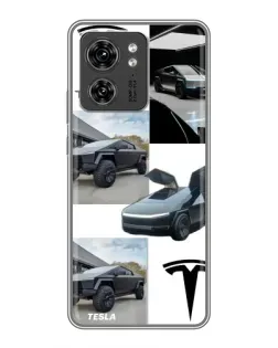 Чехол для Huawei Enjoy 90 с картинкой «Коллаж Cybertruck Tesla»