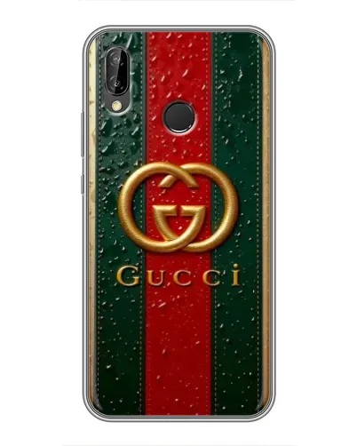 Чехол для Huawei Honor 10 Lite с картинкой «Gucci — фирменная полоса и золото» Чехол для Huawei Honor 10 Lite с картинкой «Gucci — фирменная полоса и золото»