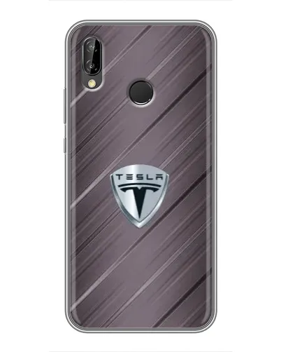 Чехол для Huawei Honor 10 Lite с картинкой «Металлическая текстура Tesla»