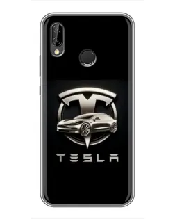 Чехол для Huawei Honor 10 Lite с картинкой «Tesla — серебристое авто» Чехол для Huawei Honor 10 Lite с картинкой «Tesla — серебристое авто»