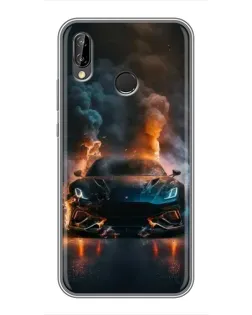 Чехол для Huawei Honor 10 Lite с картинкой «Lamborghini дымная эстетика»