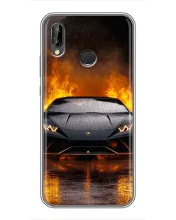Чехол для Huawei Honor 10 Lite с картинкой «Lamborghini в огне»
