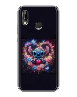 Чехол для Huawei Honor 10 Lite с картинкой «Stitch в цветах»