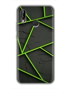 Чехол для Huawei Honor 10 Lite с картинкой «Зеленые геометрические линии»