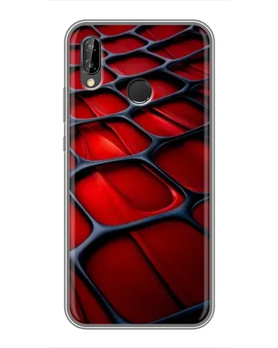 Чехол для Huawei Honor 10 Lite с картинкой «Красная глянцевая сетка»