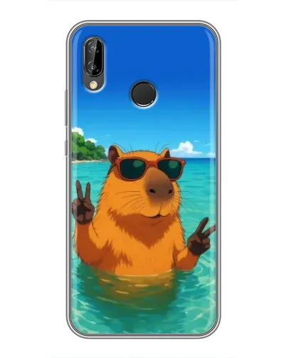Чехол для Huawei Honor 10 Lite с картинкой «Морская капибара»