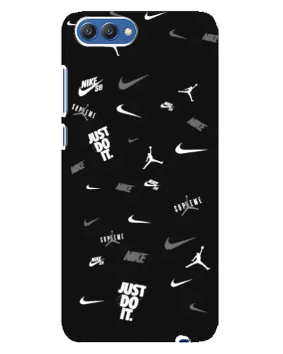Чехол для Huawei Honor 10 (COL-AL00) с картинкой «Nike Black Pattern»