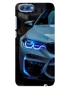 Чехол для Huawei Honor 10 (COL-AL00) с картинкой «Взгляд BMW с синими фарами»