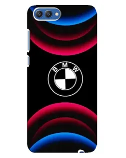 Чехол для Huawei Honor 10 (COL-AL00) с картинкой «Логотип BMW и неоновые дуги»