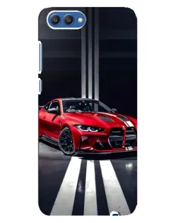 Чехол для Huawei Honor 10 (COL-AL00) с картинкой «Красная BMW на дороге»