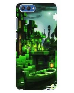 Чохол для Huawei Honor 10 (COL-AL00) з картинкою «Minecraft лісовий пейзаж»
