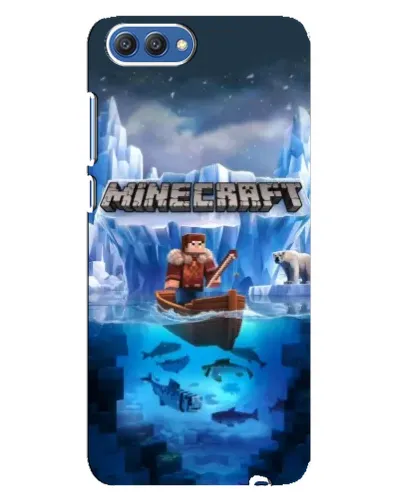 Чехол для Huawei Honor 10 (COL-AL00) с картинкой «Minecraft ледяной мир»