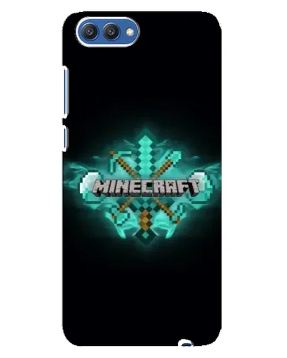 Чехол для Huawei Honor 10 (COL-AL00) с картинкой «Minecraft Diamond лого»