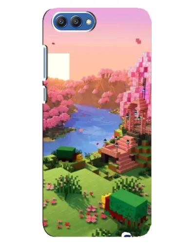 Чехол для Huawei Honor 10 (COL-AL00) с картинкой «Розовое дерево Minecraft»