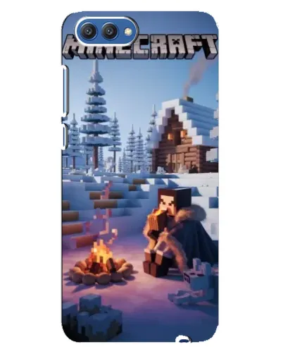 Чехол для Huawei Honor 10 (COL-AL00) с картинкой «Зимний Minecraft»