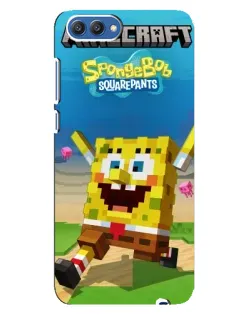 Чохол для Huawei Honor 10 (COL-AL00) з картинкою «Губка Боб Minecraft»