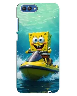 Чохол для Huawei Honor 10 (COL-AL00) з картинкою «Спанч Боб на гідроциклі»