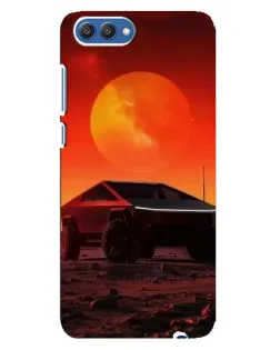 Чехол для Huawei Honor 10 (COL-AL00) с картинкой «Cybertruck на Марсе»
