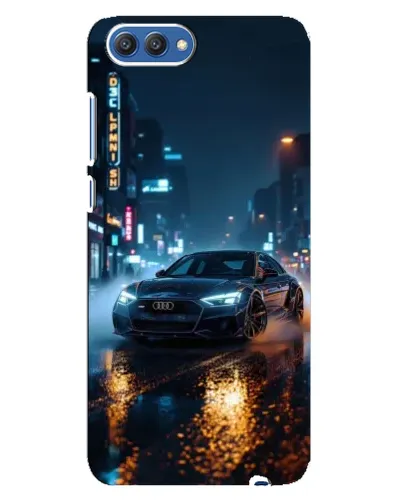 Чехол для Huawei Honor 10 (COL-AL00) с картинкой «Ночной город и Audi»