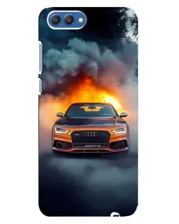 Чехол для Huawei Honor 10 (COL-AL00) с картинкой «Audi в огненном дыму»