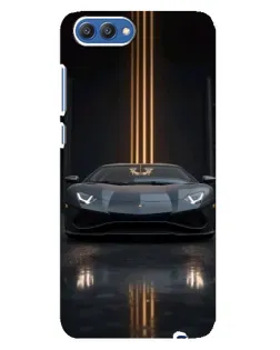 Чехол для Huawei Honor 10 (COL-AL00) с картинкой «Lamborghini золотые линии»