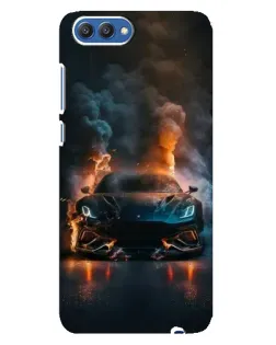 Чехол для Huawei Honor 10 (COL-AL00) с картинкой «Lamborghini дымная эстетика»