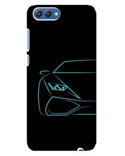Чехол для Huawei Honor 10 (COL-AL00) с картинкой «Голубой силуэт Lamborghini»