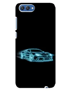Чехол для Huawei Honor 10 (COL-AL00) с картинкой «Неоновый контур Lamborghini»